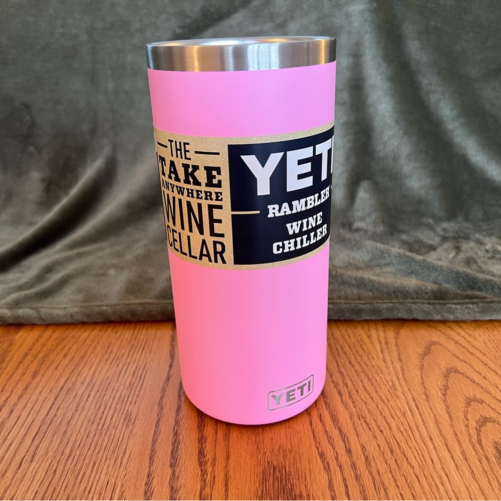 YETI Hot Pink Rambler Wine Chiller with Landing Pad